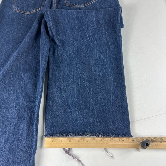 Abercrombie Fitch Jeans Womens 32x27* High Rise Loose Blue Raw Hem Denim Tag 31S - Picture 11 of 16